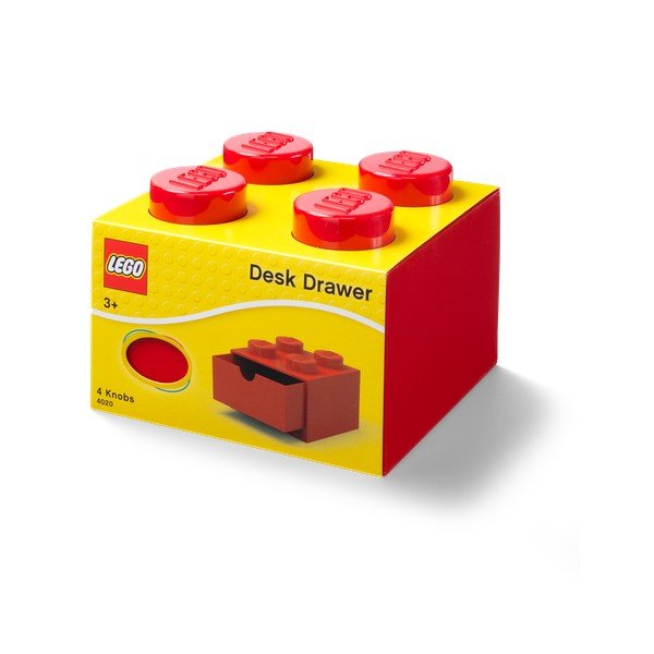 Raudona rašomojo stalo dėžutė su stalčiumi LEGO®, 15 x 16 cm-image-2