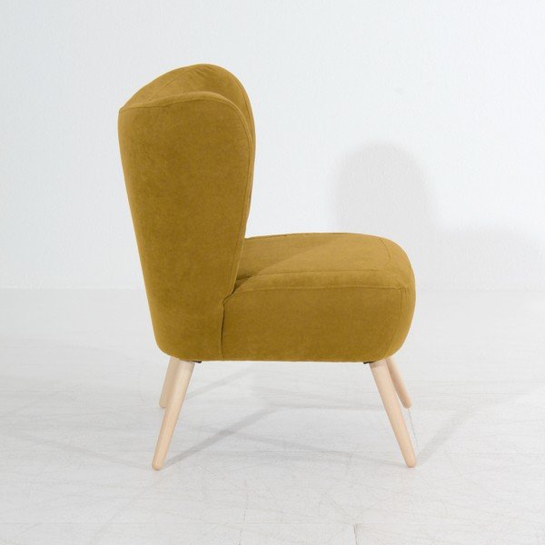 Geltonas fotelis Max Winzer Sari Velur-image-1