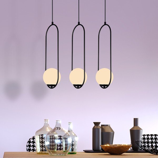 Juodas pakabinamas šviestuvas Squid Lighting Arch, aukštis 146 cm-image-3