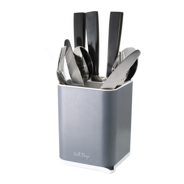 Pilkas stalo įrankių stovas Vialli Design Cutlery