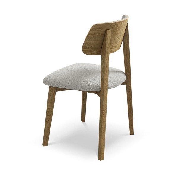 Šviesiai pilkos spalvos iš medienos masyvo valgomojo kėdė Niu – Makamii-image-3