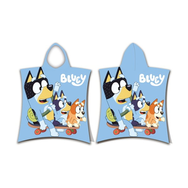 Mėlynos spalvos iš medvilnės vaikiškas pončas 3-8 metai Bluey Skate – Jerry Fabrics