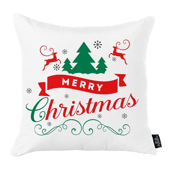 Baltas kalėdinis užvalkalas Mike & Co. NEW YORK Medus Linksmų Kalėdų, 45 x 45 cm
