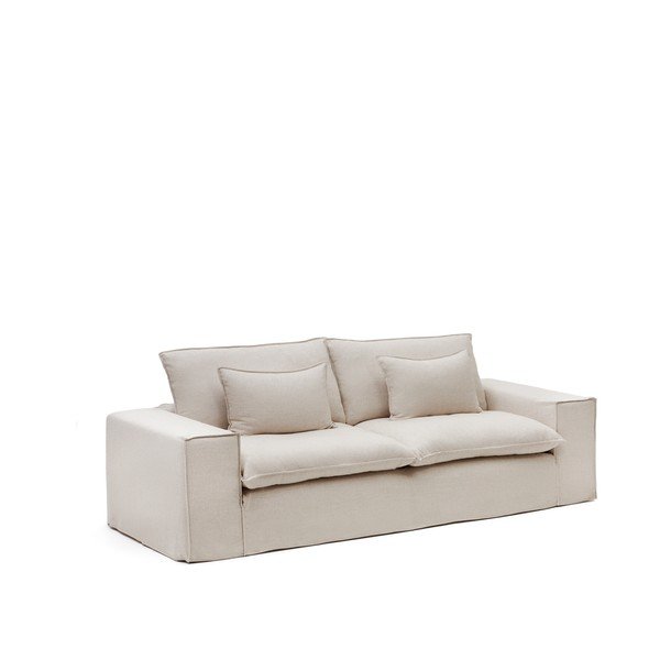 Smėlio spalvos iš lino sofa 280 cm Anarela – Kave Home-image-2