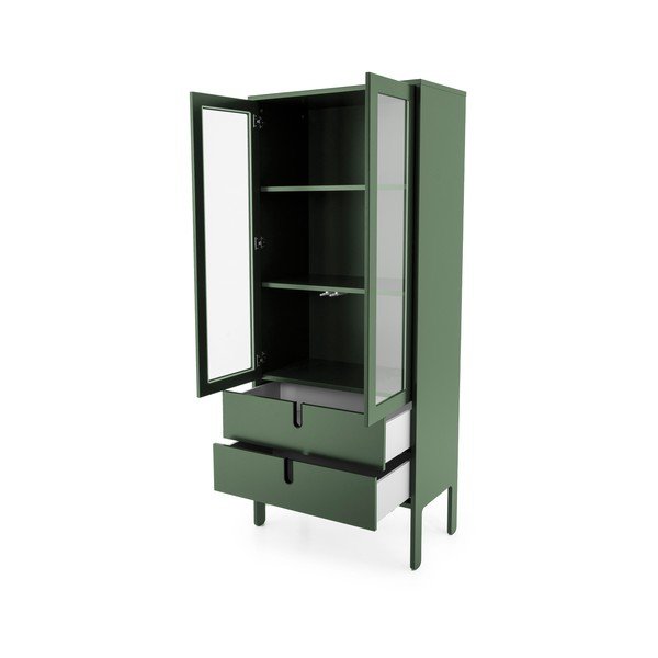 Tamsiai žalios spalvos vitrina Tenzo Uno, plotis 76 cm-image-4