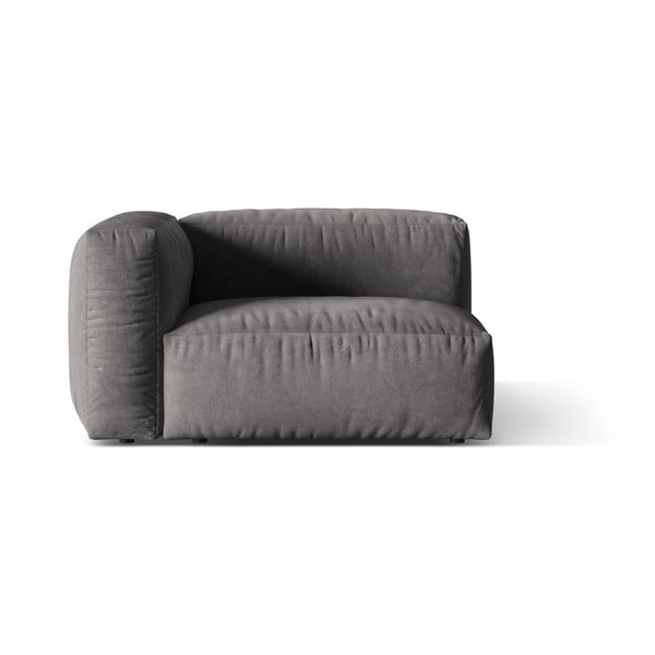 Pilkos spalvos iš velveto modulinė sofos dalis (su kairiuoju kampu) Martina – Micadoni 