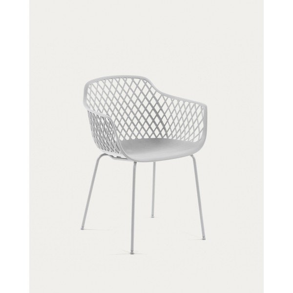 Baltos spalvos metalinė sodo kėdė Quinn – Kave Home-image-3