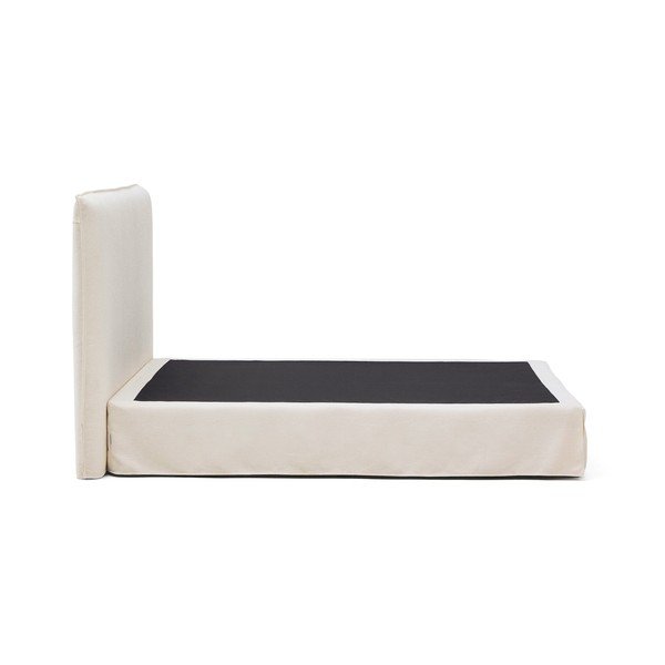 Baltos spalvos dvigulė lova audiniu dengta 160x200 cm Jaira – Kave Home-image-4