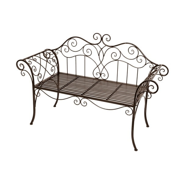 Metalinis sodo suoliukas juodos spalvos/tamsiai rudos spalvos Selene – Garden Pleasure