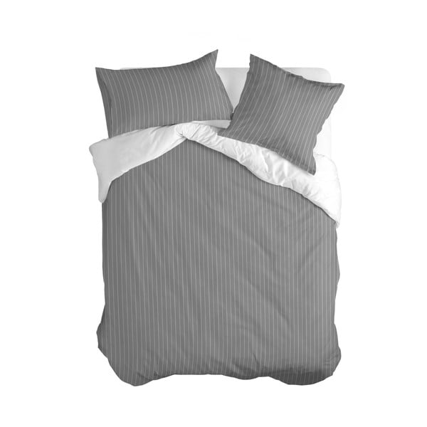 Dvigulis antklodės užvalkalas iš medvilnės baltos spalvos/pilkos spalvos 200x200 cm Oxford – Happy Friday