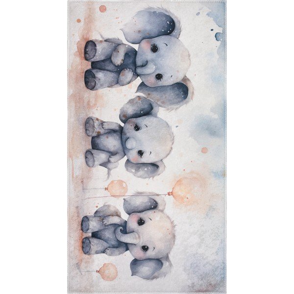 Vaikiškas kilimas šviesiai pilkos spalvos 100x160 cm Baby Elephants – Vitaus