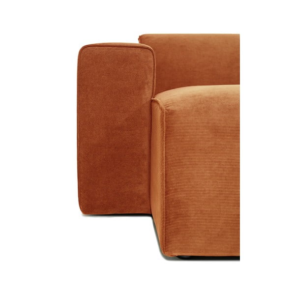 Oranžinės spalvos aksominė modulinė U formos sofa Scandic Sting, kairysis kampas-image-4