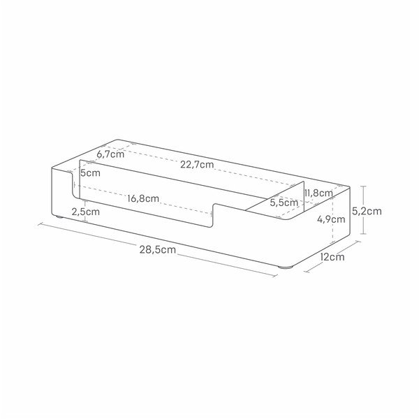 Baltos spalvos iš metalo vonios organizatorius Amenity – YAMAZAKI-image-4