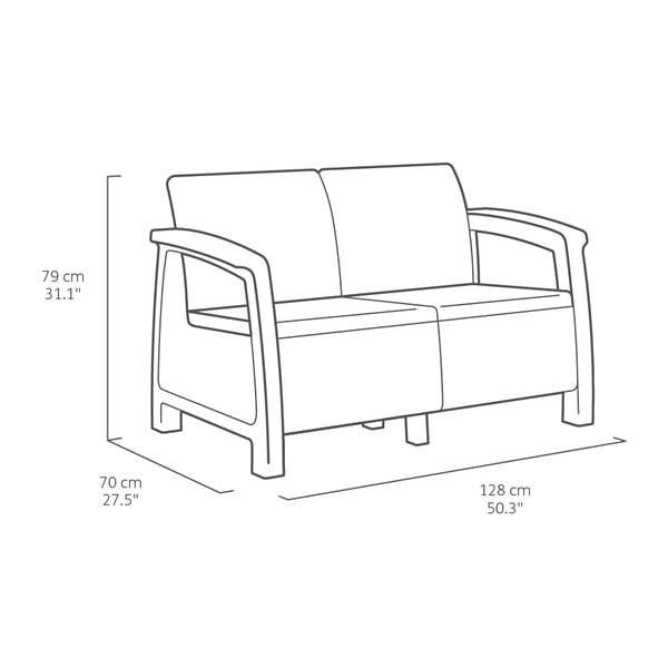 Sodo poilsio baldų komplektas pilkos spalvos 4 žmonėms Bahamas – Keter-image-3