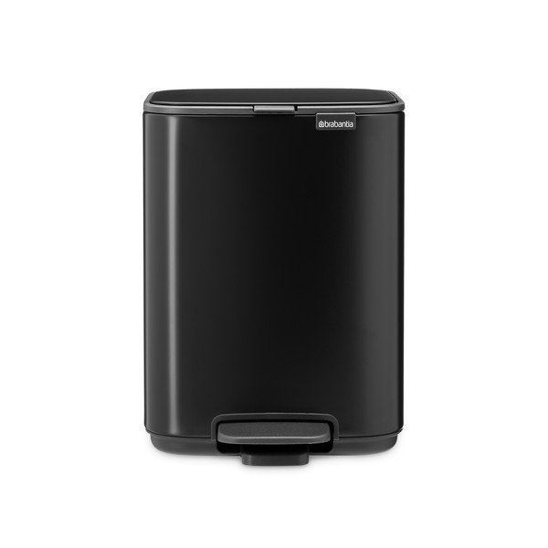 Matinės juodos spalvos šiukšliadėžė iš plieno su pedalu 4 l Bo – Brabantia-image-3