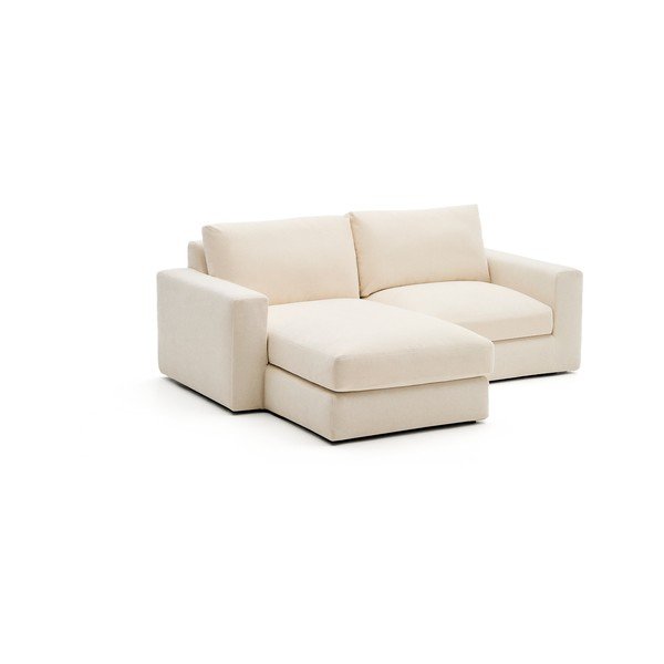 Smėlio spalvos kampinė sofa iš šenilinio audinio (su kairiuoju kampu/su gultu) Alea – Kave Home-image-2