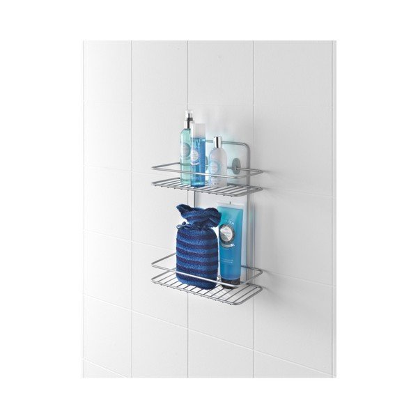 Sieninė kampinė vonios kambario lentyna su dviem pakopomis Metaltex Ref-image-1