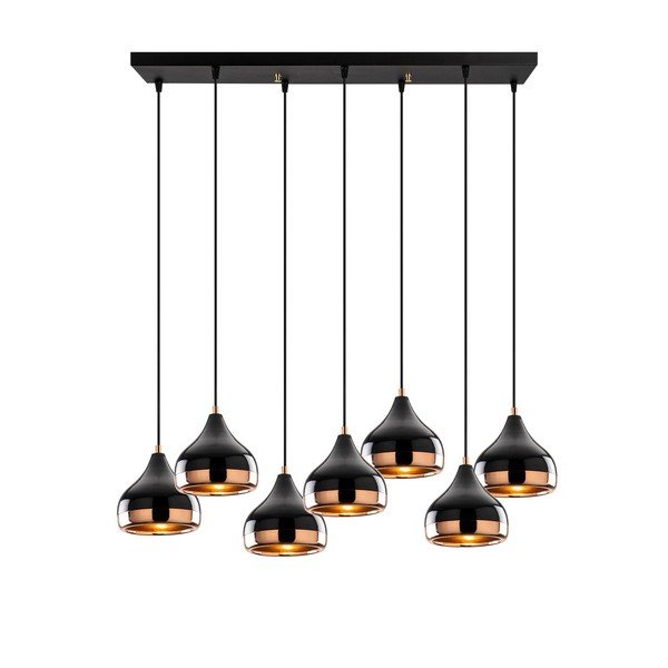 Juodos spalvos/vario spalvos kabantis šviestuvas su metaliniu gaubtu Yildo – Opviq lights-image-2