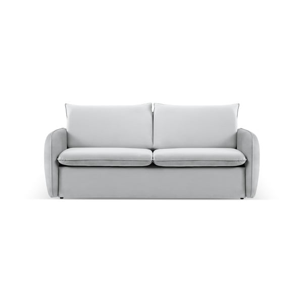 Sulankstoma sofa šviesiai pilkos spalvos iš velveto 214 cm Vienna – Cosmopolitan Design