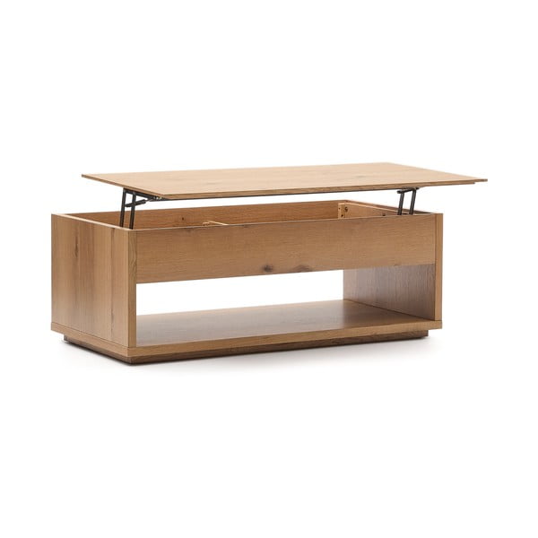 Natūralios spalvos kavos staliukas iš ąžuolo 60x120 cm Alguema – Kave Home