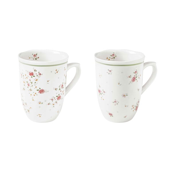 2 baltų porcelianinių puodelių rinkinys Brandani Nonna Rosa