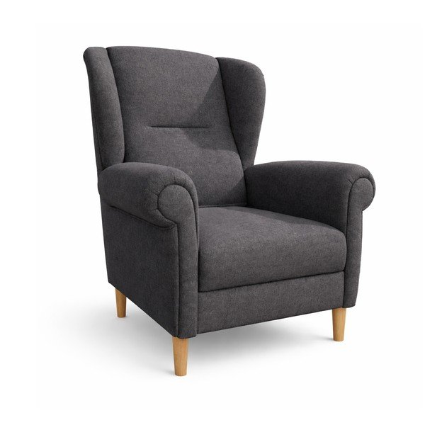 Tamsiai pilkos spalvos krėslas su atlošu Swan – Ropez