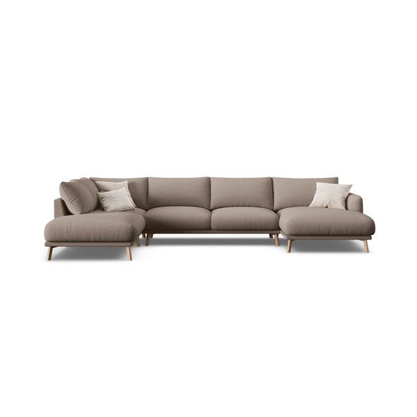 Taupe spalvos kampinė sofa („U“ formos) Naomi – Micadoni -image-3