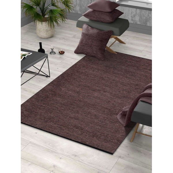 Skalbiamas iš medvilnės kilimas bordo spalvos/juodos spalvos 80x200 cm Bendigo – Vitaus-image-1