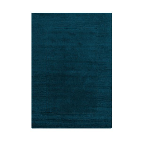 Rankų darbo tamsiai mėlynos spalvos iš vilnos kilimas 200x290 cm Textured Wool Border – Flair Rugs