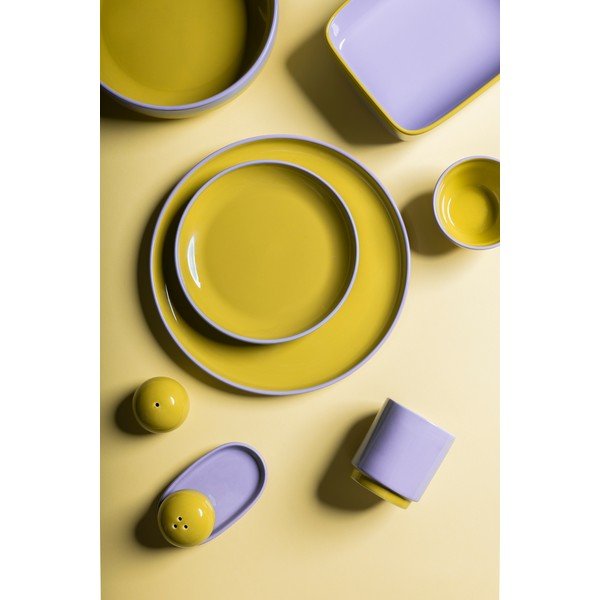 Žalios spalvos/violetinės spalvos iš akmens masės lėkštė ø 26 cm Duo – ONA-image-1