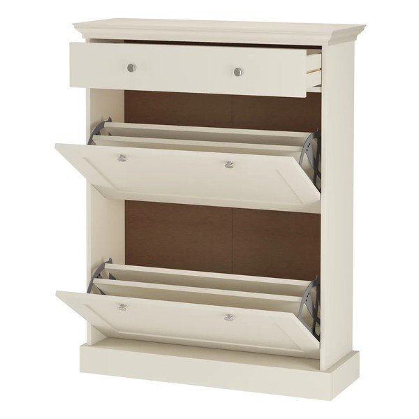 Smėlio spalvos matinis atlenkiama spintelė batams 80x105x30 cm Binz – Støraa-image-3