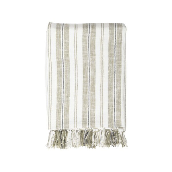 Žalios spalvos iš medvilnės antklodė ir pledas 150x200 cm Indira – Tiseco Home Studio