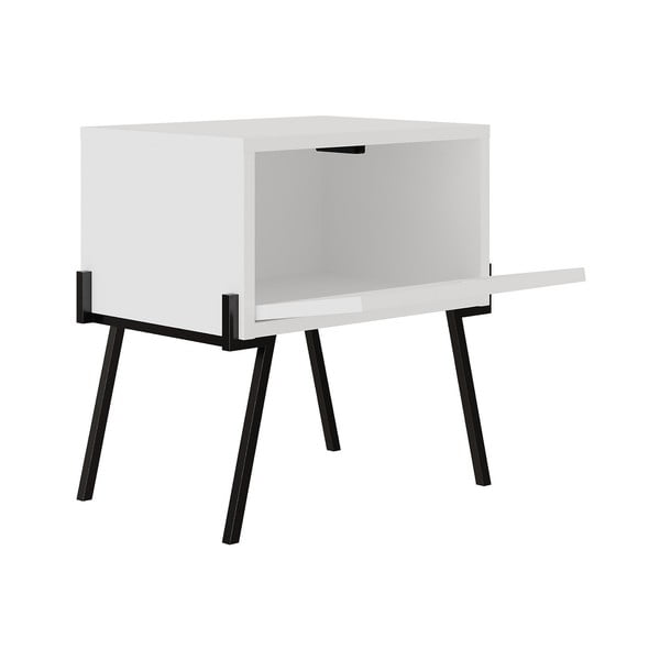 Naktinis staliukas baltos spalvos Naive – Kalune Design-image-2
