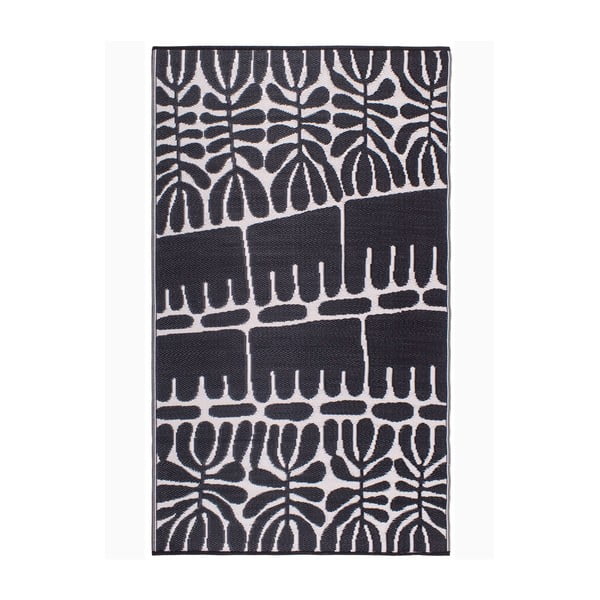 Juodas dvipusis lauko kilimas iš perdirbto plastiko Fab Hab Serowe Black, 150 x 240 cm