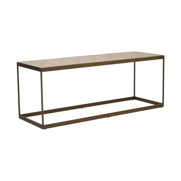 Rudos spalvos/natūralios spalvos kavos staliukas su ąžuolo dekoro stalviršiu 40x120 cm Grenoble – Premier Housewares