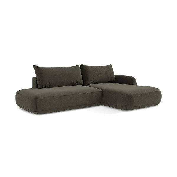 Rudos spalvos sulankstoma kampinė sofa (su dešiniuoju kampu/su gultu) Hale – Makamii-image-3