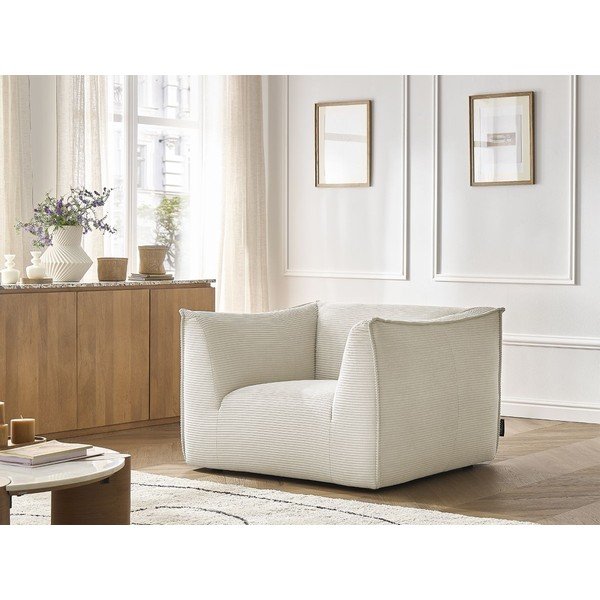 Smėlio spalvos krėslas iš kordinio velveto Giorgia – Bobochic Paris-image-1