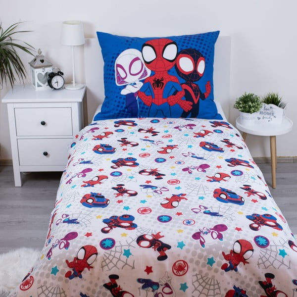 Mėlynos spalvos iš medvilnės viengulė vaikiška patalynė 140x200 cm Spidey – Jerry Fabrics-image-2
