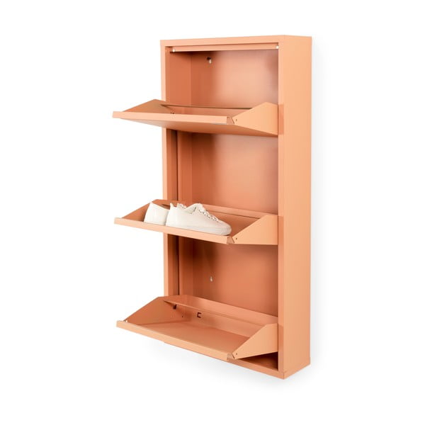Rausvos spalvos iš metalo atlenkiama spintelė batams 50x103x15 cm Billy – Spinder Design-image-2