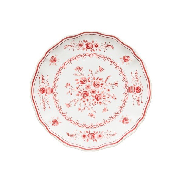 Raudonos spalvos/baltos spalvos desertinė iš akmens masės lėkštė ø 17 cm Vila – Costa Nova