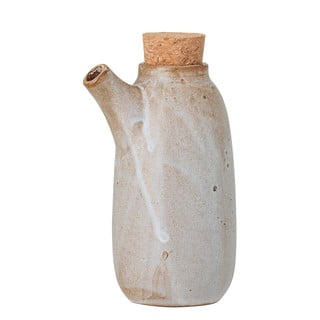Smėlio baltumo keraminis butelis su kamščiu Bloomingville Masami, 600 ml