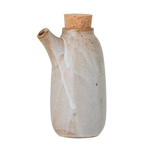 Smėlio baltumo keraminis butelis su kamščiu Bloomingville Masami, 600 ml