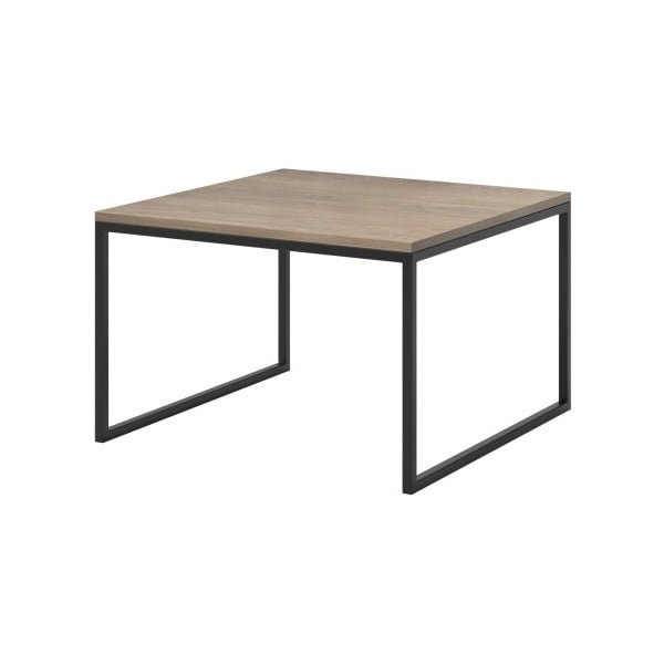 Smėlio spalvos kavos staliukas juodomis kojomis MESONICA Eco, 70 x 45 cm