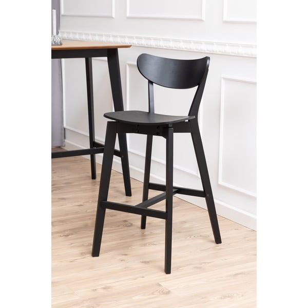 Iš kaučiukmedžio masyvo baro taburėtės juodos spalvos 2 vnt. 105 cm Roxby – Actona-image-1