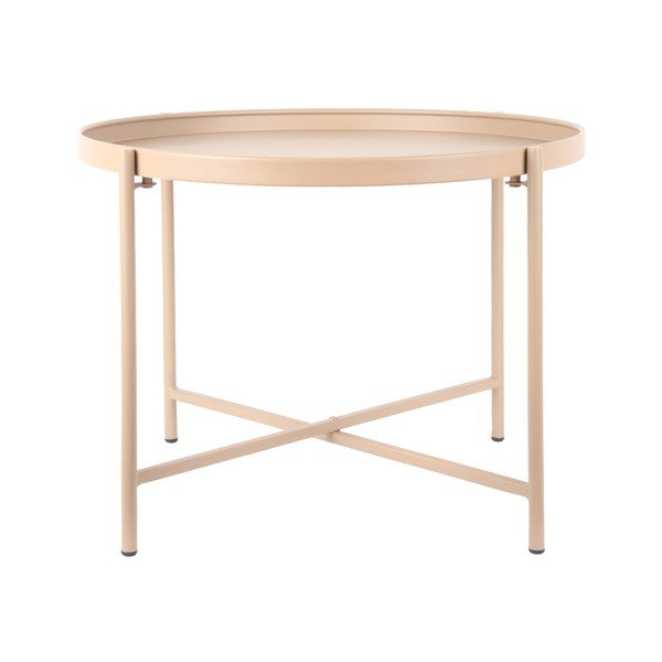 Smėlio spalvos iš metalo apvalios formos kavos staliukas ø 50 cm Meseta  – Leitmotiv-image-4