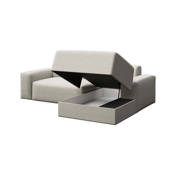 Smėlio spalvos sulankstoma/su sandėliavimo vieta kampinė sofa (su dešiniuoju kampu/su gultu) Villet – Rodier-image-3