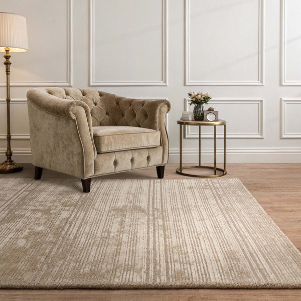 Rankų darbo smėlio spalvos iš vilnos mišinio kilimas 160x230 cm Henley Sand – Asiatic Carpets-image-1