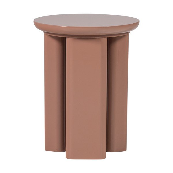 Blizgus apvalios formos šoninis stalas ø 40 cm Orivo – WOOOD
