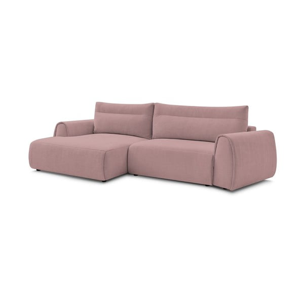 Kampinė sofa šviesiai rožinės spalvos Aden – Bobochic Paris-image-3