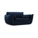 Tamsiai mėlynos spalvos iš velveto krėslas Vanda – Mazzini Sofas